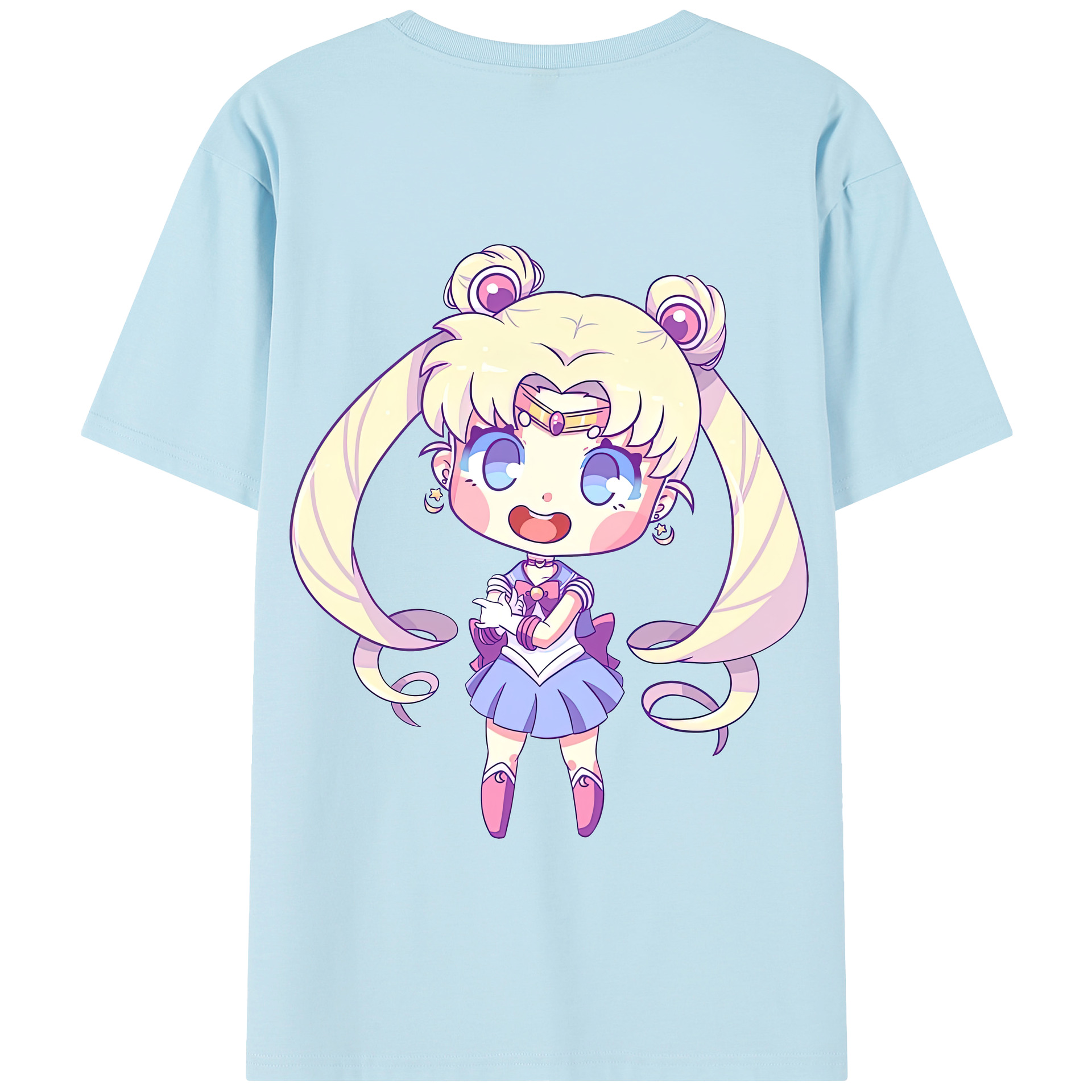 （画像用） 美少女戦士セーラームーン 月野 うさぎ つきの うさぎ Sailor Moon Tsukino Usagi 綿100％半袖Tシャツ（背面プリント）